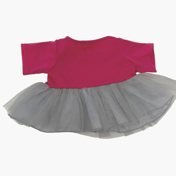 Build A Bear Pink Shirt Silver Tutu Dress Cookies Make Me Smile BAB Glittery - Picture 2 of 8
